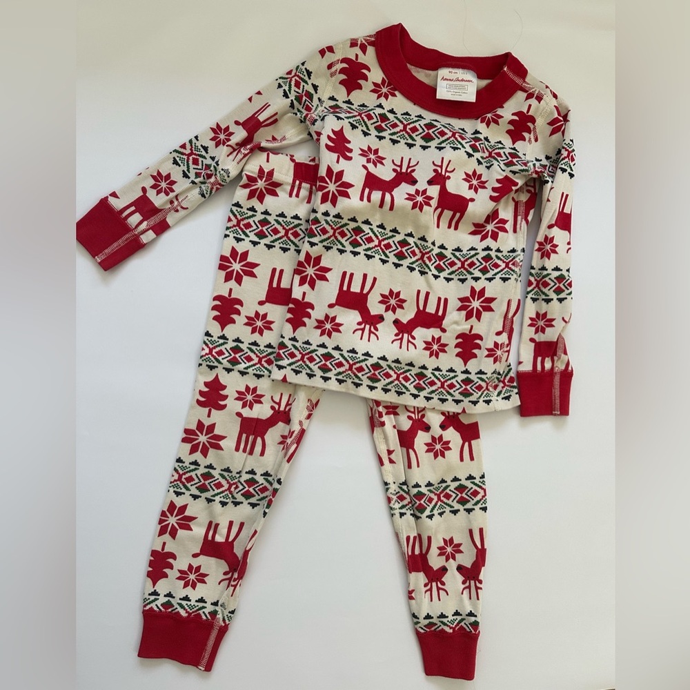 Hanna Andersson Holiday Pajamas – Size 90 (US 3) – Reindeer Christmas PJs